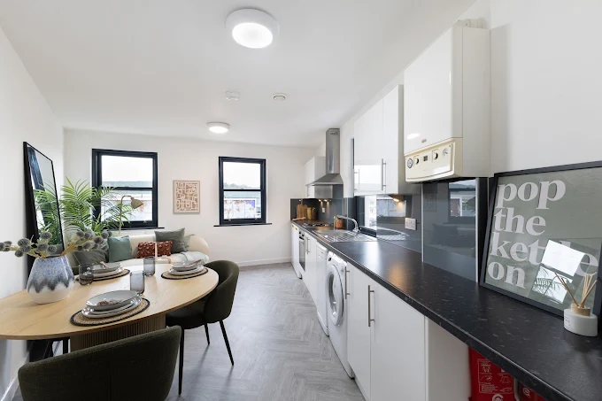 Shared kitchen and dining space with friends