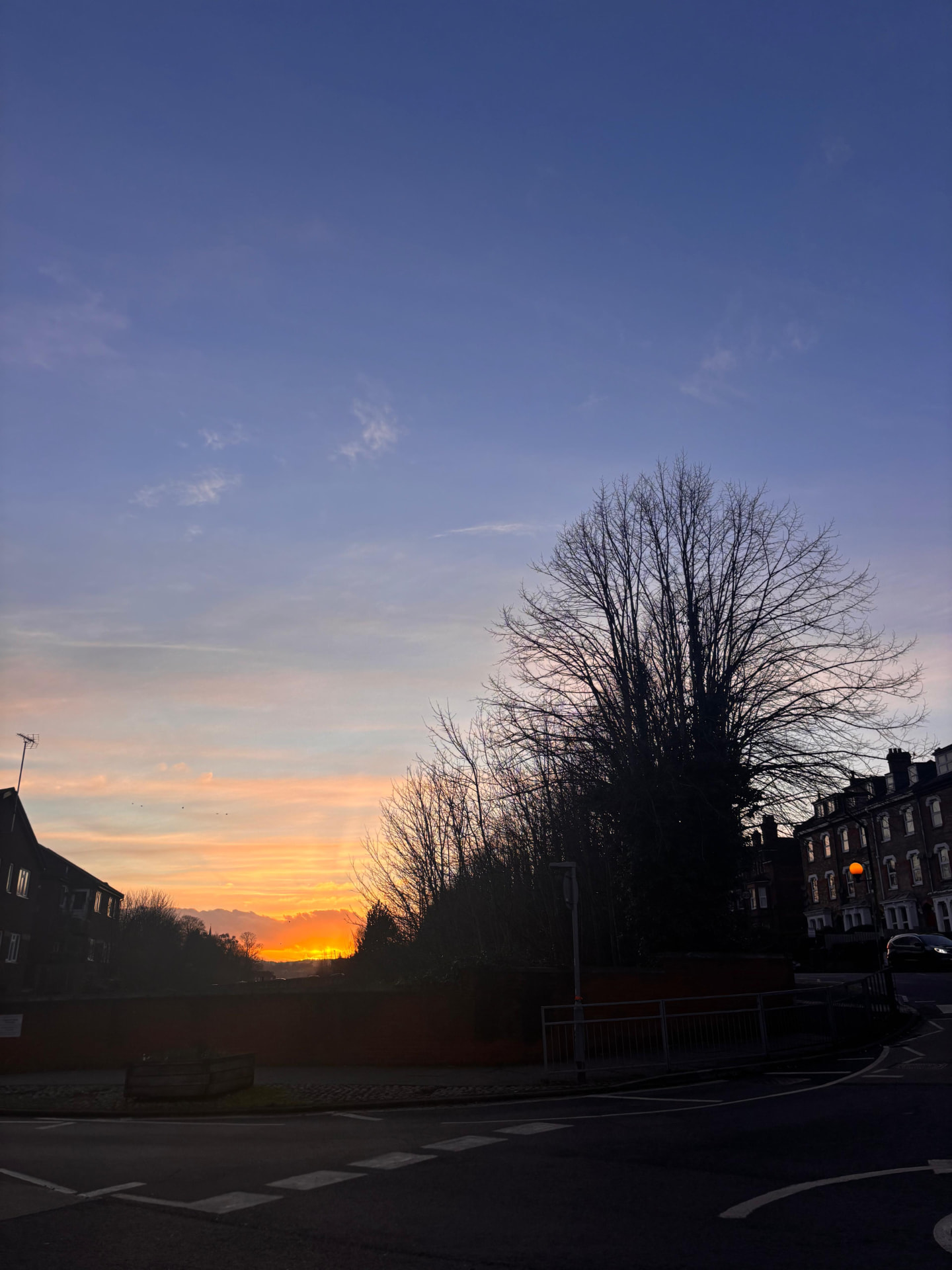 Sunset over Exeter on the walk home